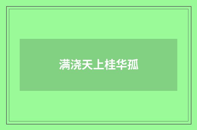 满浇天上桂华孤