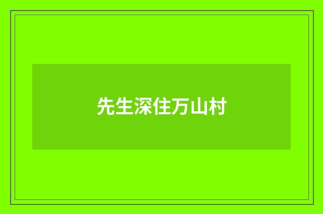 先生深住万山村