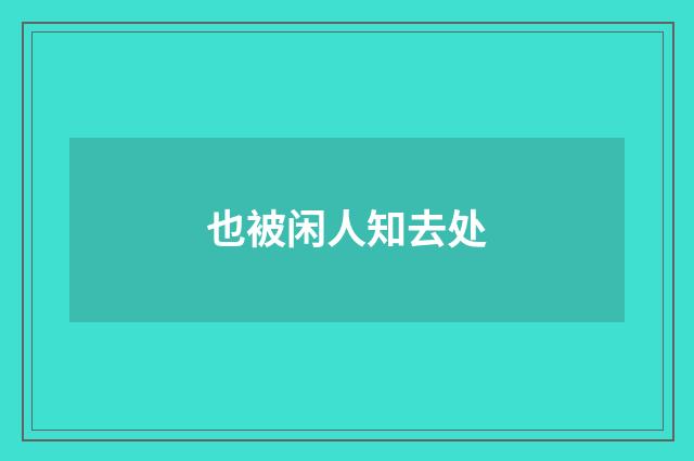 也被闲人知去处