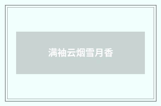 满袖云烟雪月香