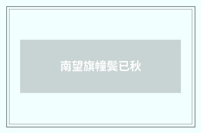 南望旗幢鬓已秋