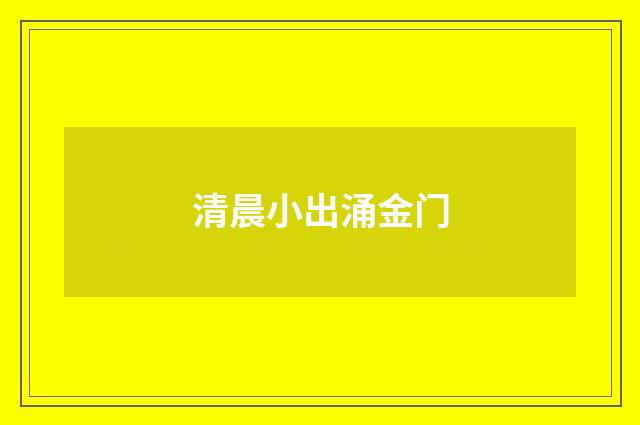 清晨小出涌金门