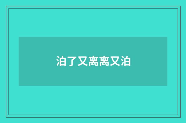 泊了又离离又泊