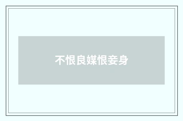 不恨良媒恨妾身
