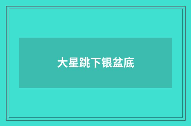 大星跳下银盆底