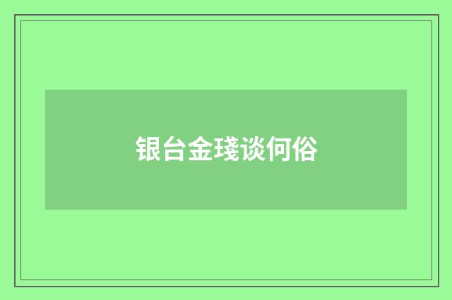 银台金琖谈何俗