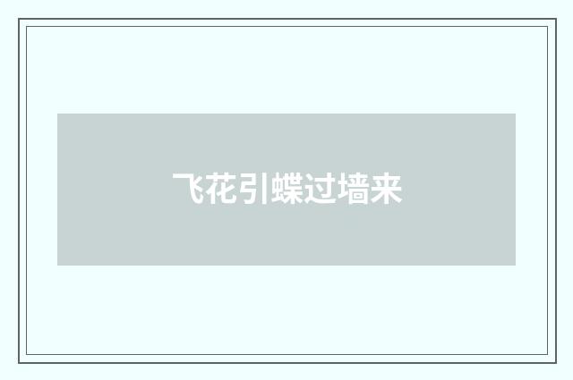 飞花引蝶过墙来