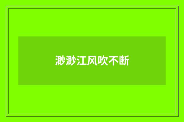 渺渺江风吹不断