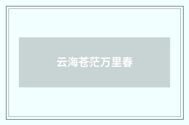 云海苍茫万里春