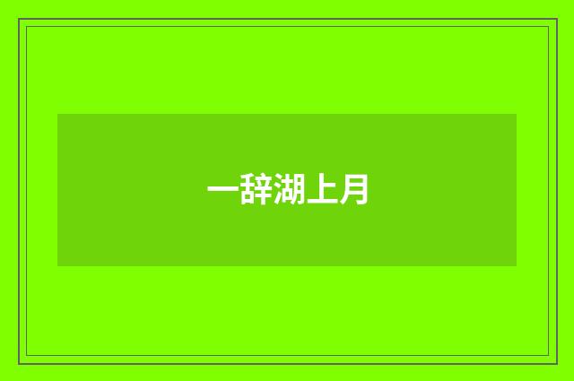 一辞湖上月