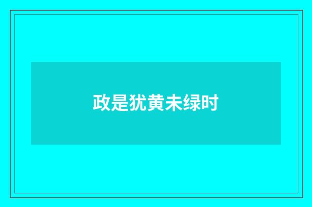 政是犹黄未绿时