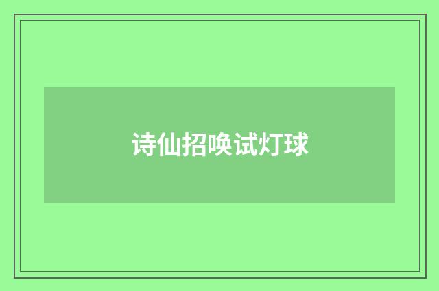 诗仙招唤试灯球