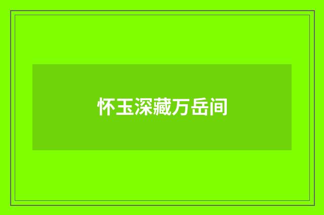 怀玉深藏万岳间