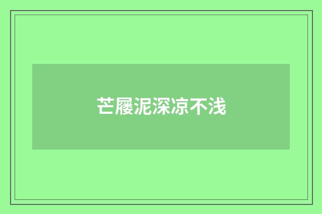 芒屦泥深凉不浅