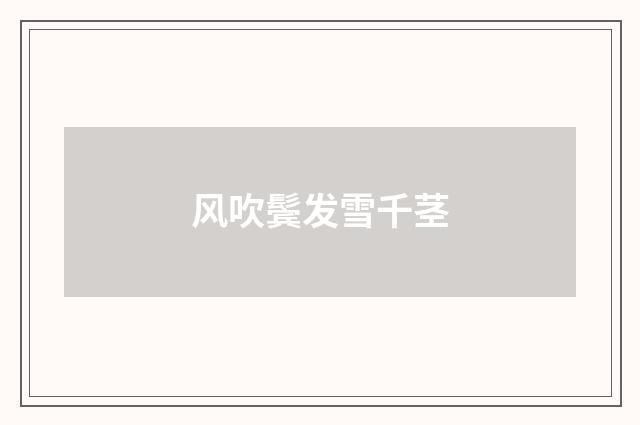 风吹鬓发雪千茎