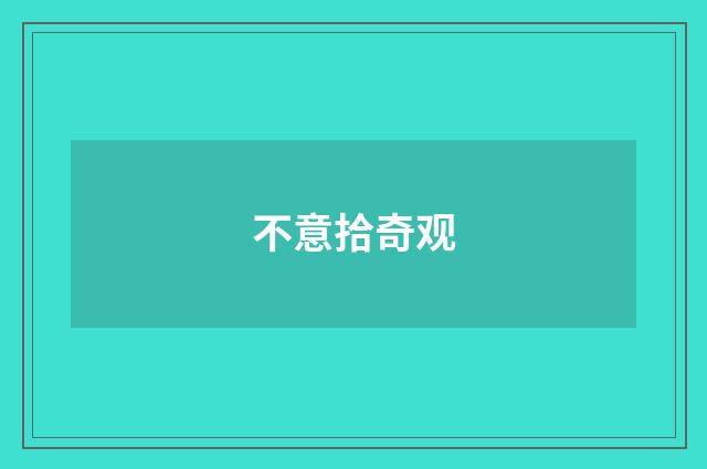 不意拾奇观