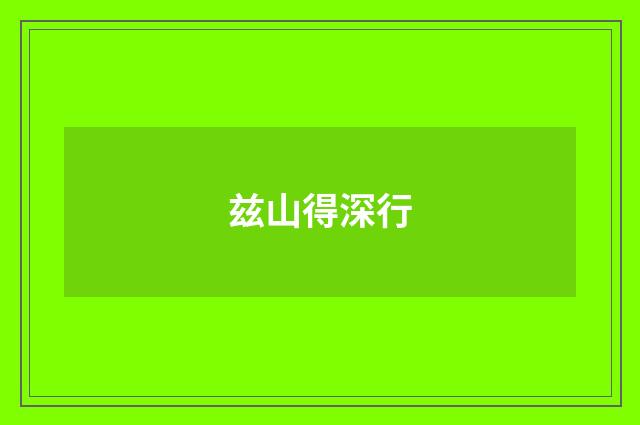 兹山得深行