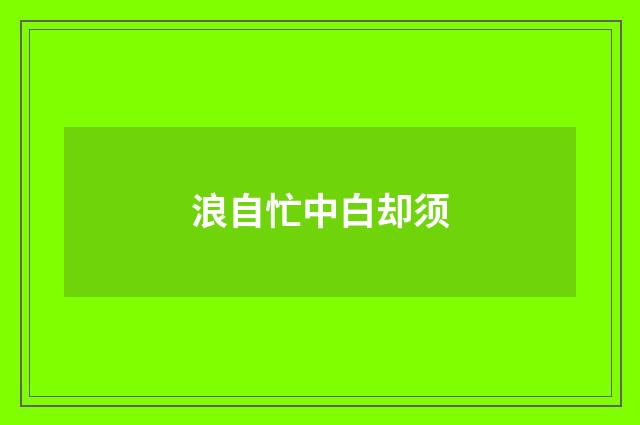 浪自忙中白却须