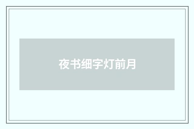 夜书细字灯前月