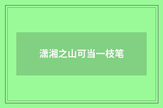 潇湘之山可当一枝笔