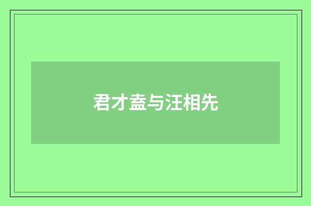 君才盍与汪相先