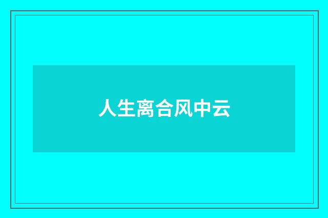 人生离合风中云