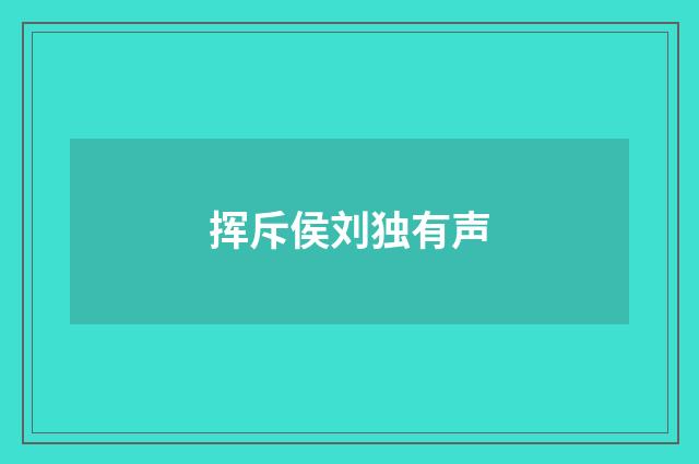 挥斥侯刘独有声