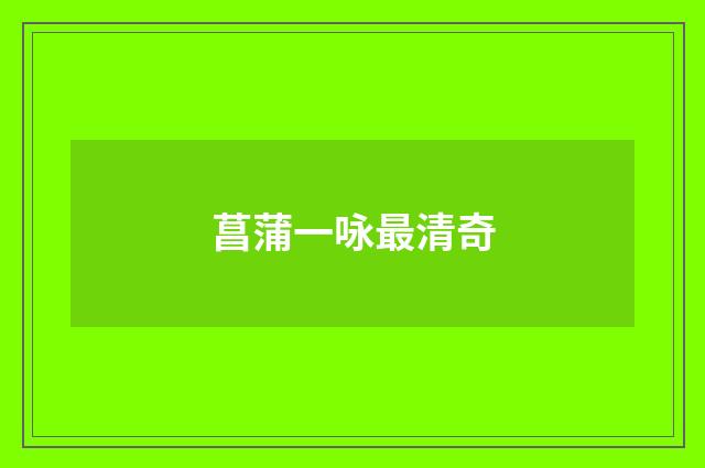 菖蒲一咏最清奇