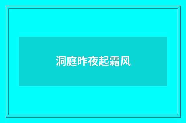 洞庭昨夜起霜风