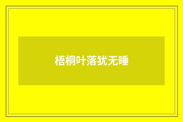 梧桐叶落犹无睡