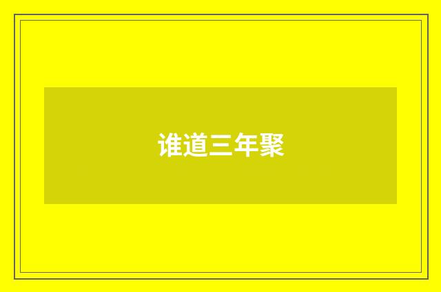 谁道三年聚
