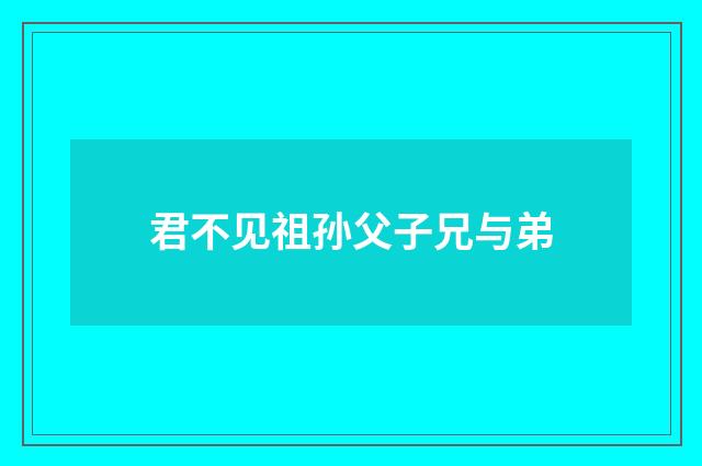 君不见祖孙父子兄与弟