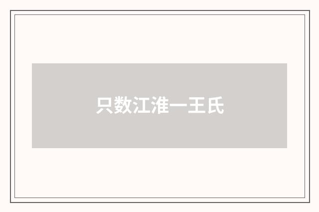 只数江淮一王氏