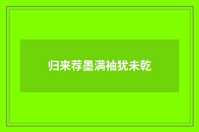 归来荐墨满袖犹未乾
