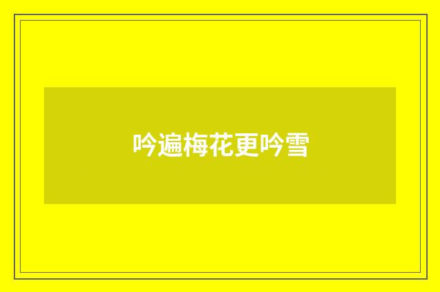 吟遍梅花更吟雪