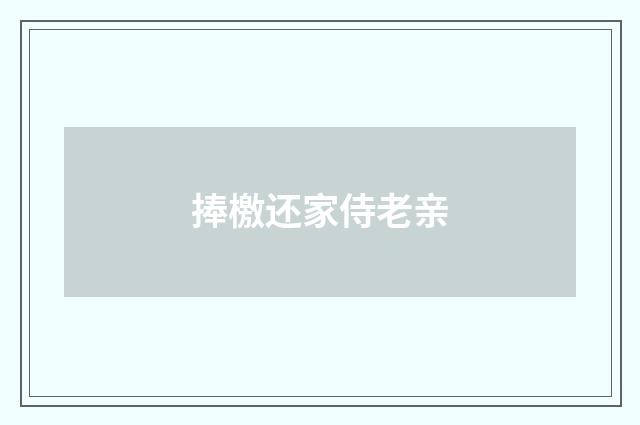 捧檄还家侍老亲