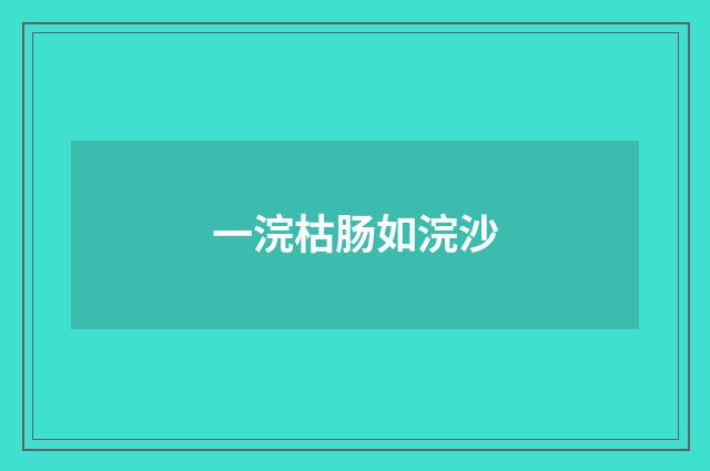 一浣枯肠如浣沙