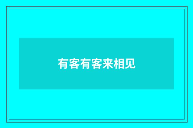 有客有客来相见