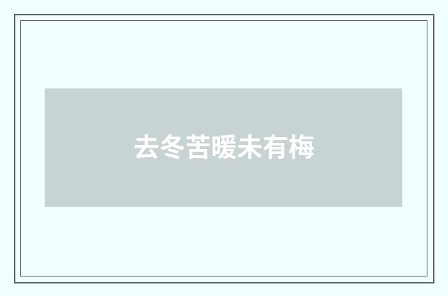 去冬苦暖未有梅