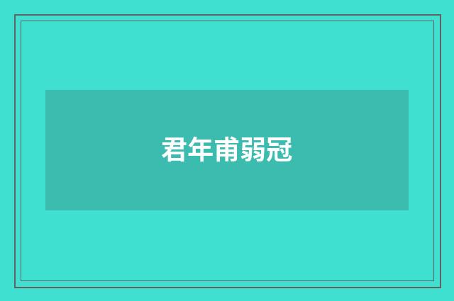 君年甫弱冠