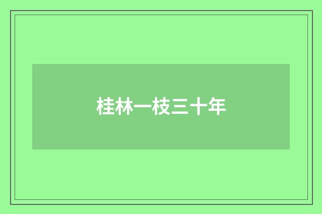 桂林一枝三十年