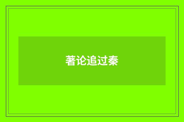 著论追过秦