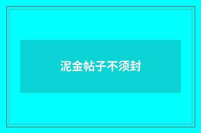 泥金帖子不须封