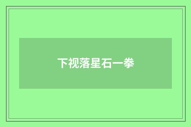 下视落星石一拳
