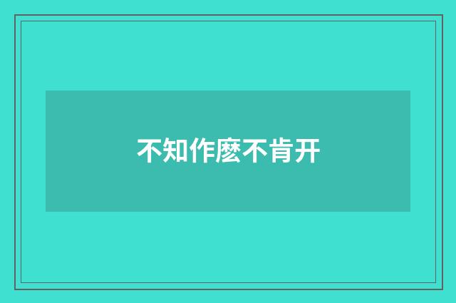 不知作麽不肯开