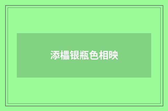添櫑银瓶色相映