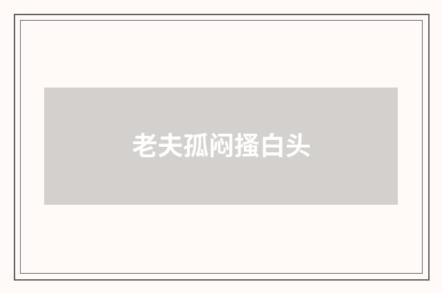 老夫孤闷搔白头