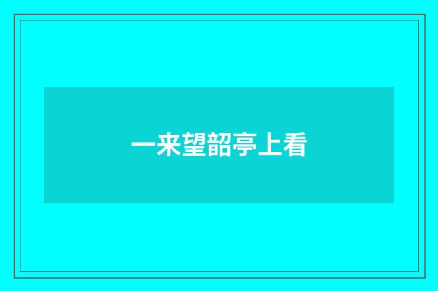 一来望韶亭上看