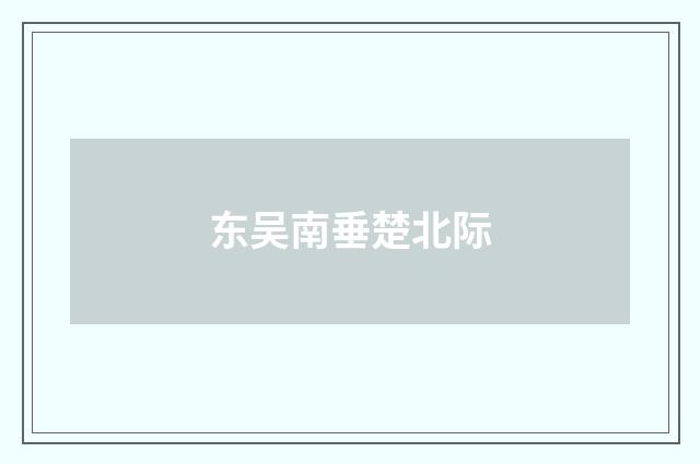 东吴南垂楚北际