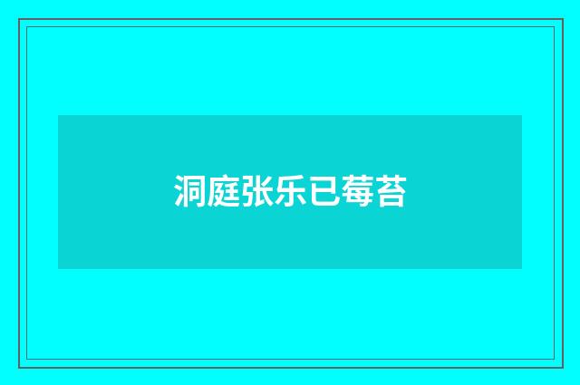 洞庭张乐已莓苔